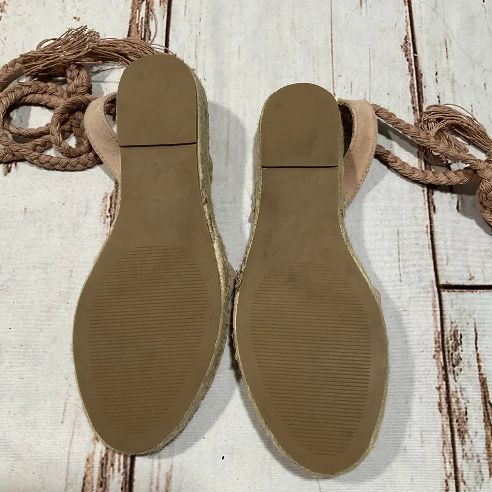 NWOT STEVE MADDEN MESA‎ LEATHER ESPADRILLE ANKLE ROPE TIE SANDALS